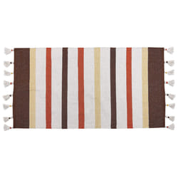Cotton Area Rug 80 x 150 cm Brown and Beige HISARLI