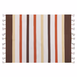 Cotton Area Rug 140 x 200 cm Brown and Beige HISARLI