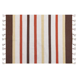 Cotton Area Rug 140 x 200 cm Brown and Beige HISARLI