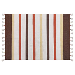 Cotton Area Rug 160 x 230 cm Brown and Beige HISARLI