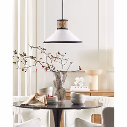 Pendant Lamp White and Natural MANTUA