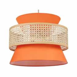 Pendant Lamp Coral Red and Natural LUYANO