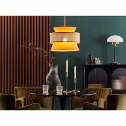 Pendant Lamp Coral Red and Natural LUYANO