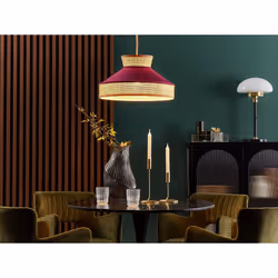 Rattan Pendant Lamp Pink and Natural BATALI