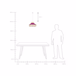 Rattan Pendant Lamp Pink and Natural BATALI - Additional view 7