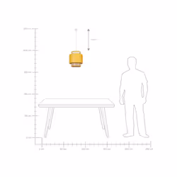 Rattan Pendant Lamp Yellow and Natural BOERI - Additional view 7
