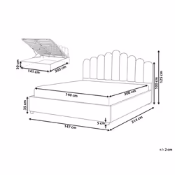 Ottoman Bed Velvet VINCENNES 140 x 200 cm (EU Double) Taupe - Additional view 4