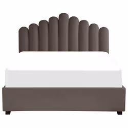 Ottoman Bed Velvet VINCENNES 160 x 200 cm (EU King Size) Taupe