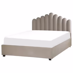 Ottoman Bed Velvet VINCENNES 160 x 200 cm (EU King Size) Taupe - Additional view 4