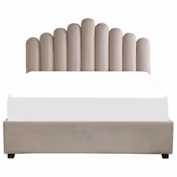 Ottoman Bed Velvet VINCENNES 160 x 200 cm (EU King Size) Taupe - Additional view 5