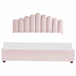 Ottoman Bed Velvet VINCENNES 180 x 200 cm (EU Super King) Pastel Pink