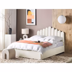 Ottoman Bed Velvet VINCENNES 160 x 200 cm (EU King Size) Off-White - Additional view 4