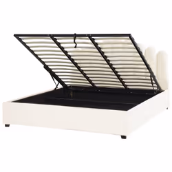 Ottoman Bed Velvet VINCENNES 180 x 200 cm (EU Super King) Off-White