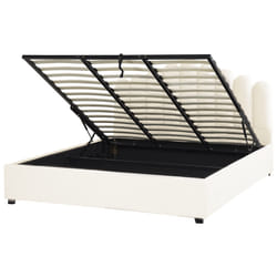 Ottoman Bed Velvet VINCENNES 180 x 200 cm (EU Super King) Off-White