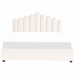 Ottoman Bed Velvet VINCENNES 180 x 200 cm (EU Super King) Off-White