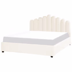 Ottoman Bed Velvet VINCENNES 180 x 200 cm (EU Super King) Off-White - Additional view 5