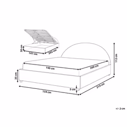 Ottoman Bed Boucle VAUCLUSE 140 x 200 cm (EU Double) Beige