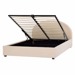 Ottoman Bed Boucle VAUCLUSE 140 x 200 cm (EU Double) Beige
