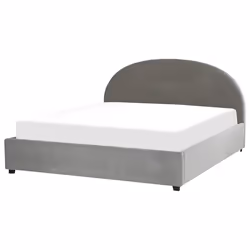 Ottoman Bed Velvet VAUCLUSE 180 x 200 cm (EU Super King) Light Grey