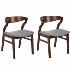 Set of 2 Dining Chairs MAROA Wood Light Grey