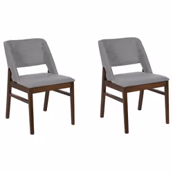 Set of 2 Dining Chairs BELLA Light Grey