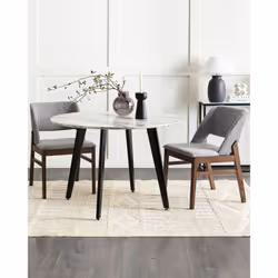 Set of 2 Dining Chairs BELLA Light Grey