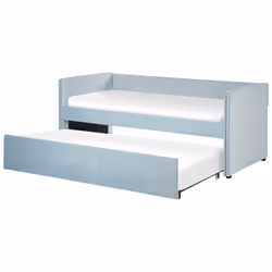 Trundle Bed Velvet TROYES 90 x 200 cm (EU Single) Light Blue