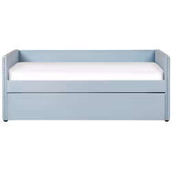 Trundle Bed Velvet TROYES 90 x 200 cm (EU Single) Light Blue