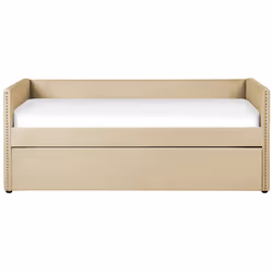 Trundle Bed Velvet TROYES 90 x 200 cm (EU Single) Beige