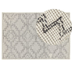 Wool Area Rug 140 x 200 cm Beige and Black URLA