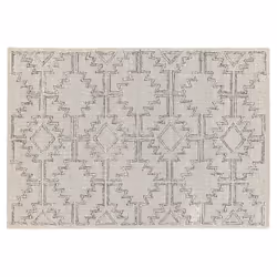 Wool Area Rug 140 x 200 cm Beige and Black URLA
