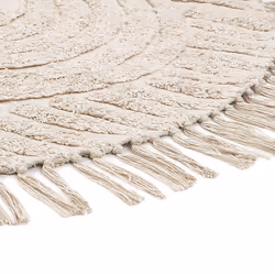 Round Cotton Area Rug  140 cm Beige HALFETI