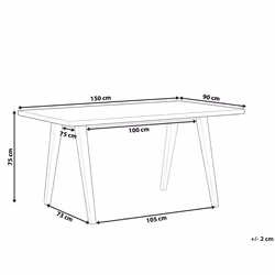 Dining Table LENISTER Brown/ White 150 cm 90 cm