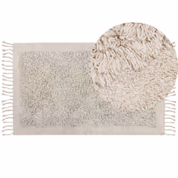 Cotton Shaggy Area Rug 80 x 150 cm Light Beige BITLIS