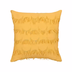 Set of 2 Cushions with Tassels 45 x 45 cm Yellow AGASTACHE
