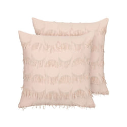 Set of 2 Cushions with Tassels 45 x 45 cm Pink AGASTACHE