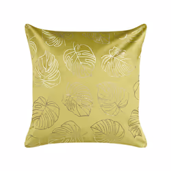 Set of 2 Velvet Cushions Leaf Pattern 45 x 45 cm Light Green MONSTERA