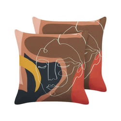 Set of 2 Cushions 45 x 45 cm Multicolour HYACINTH