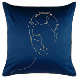 Set of 2 Decorative Cushions CROCUS Velvet 45 x 45 cm Dark Blue Abstract Pattern