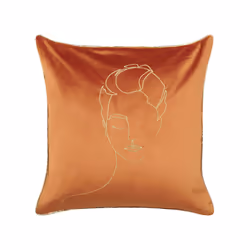 Set of 2 Velvet Cushions 45 x 45 cm Orange CROCUS