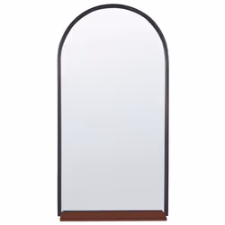 Wall Mirror with Shelf DOMME 40 cm 67 cm Metal Black
