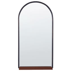 Wall Mirror with Shelf DOMME 40 cm 67 cm Metal Black