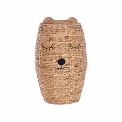 Water Hyacinth Wicker Bear Basket Natural SAMBUR