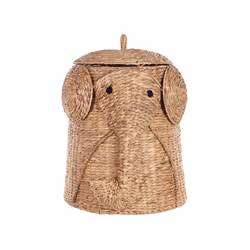 Water Hyacinth Wicker Elephant Basket Natural DOGON