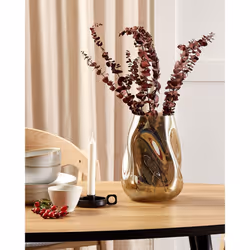 Flower Vase IMEROS Glass 27 cm Golden Brown
