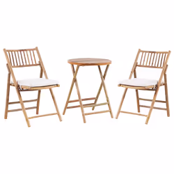 Bistro Set Folding SAVELLETRI Wood Brown