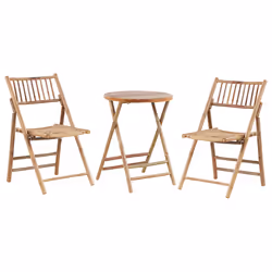 Bistro Set Folding SAVELLETRI Wood Brown