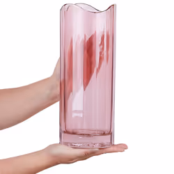 Flower Vase PERDIKI Glass 30 cm Pink