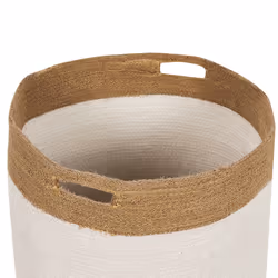 Set of 2 Cotton Baskets White and Beige KARDH
