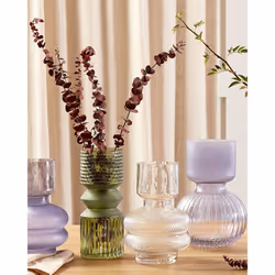 Flower Vase VRADETO Glass 26 cm Olive Green